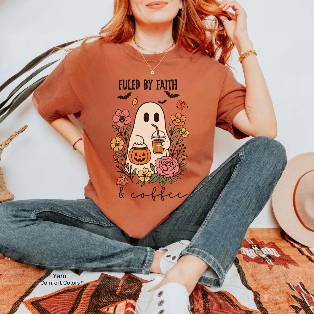 Fueled by Faith Coffee Ghost Unisex Tshirt