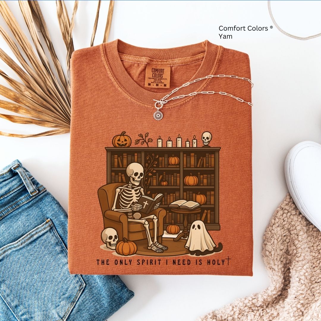 Skeleton Reading Bible Unisex Tshirt