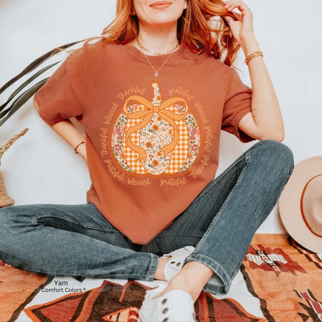 Thankful Blessed Grateful Fall Unisex Tshirt