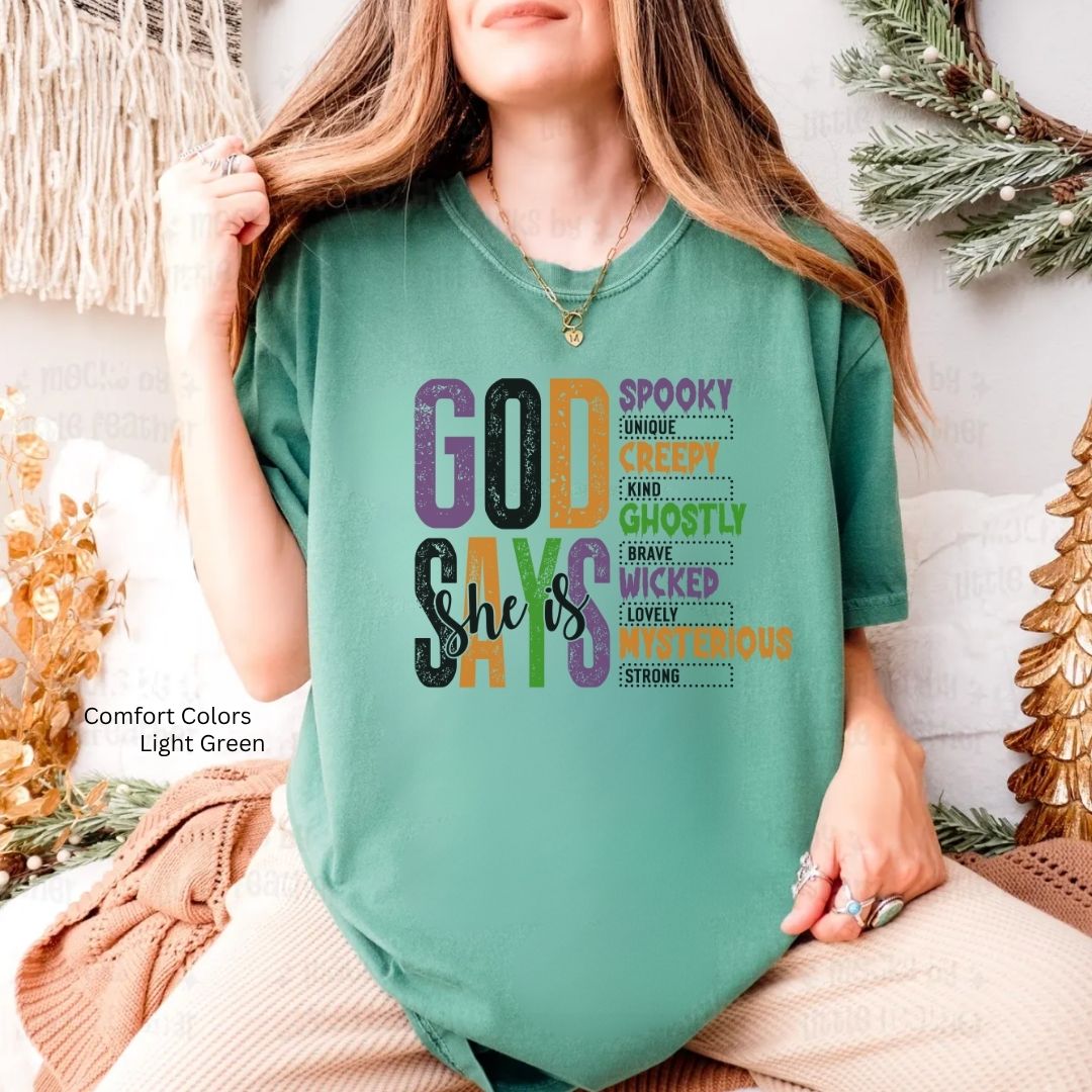 Halloween God Says She Unisex T-shirt