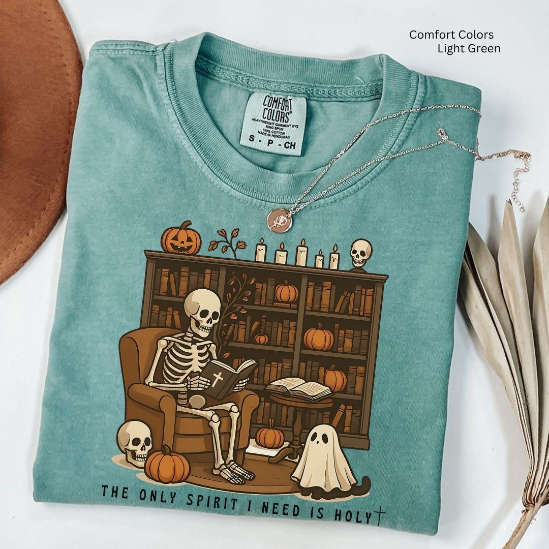 Skeleton Reading Bible Unisex Tshirt