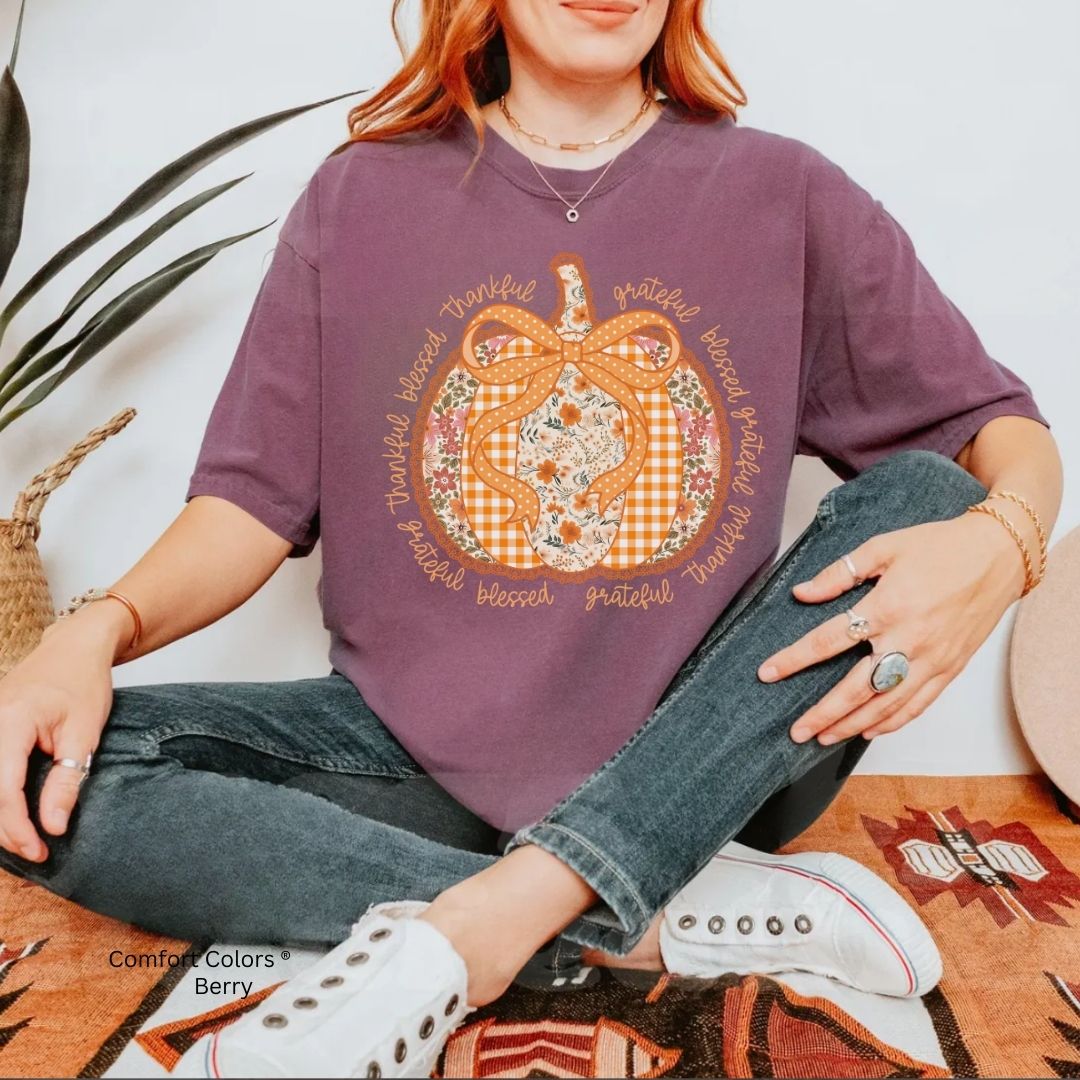 Thankful Blessed Grateful Fall Unisex Tshirt