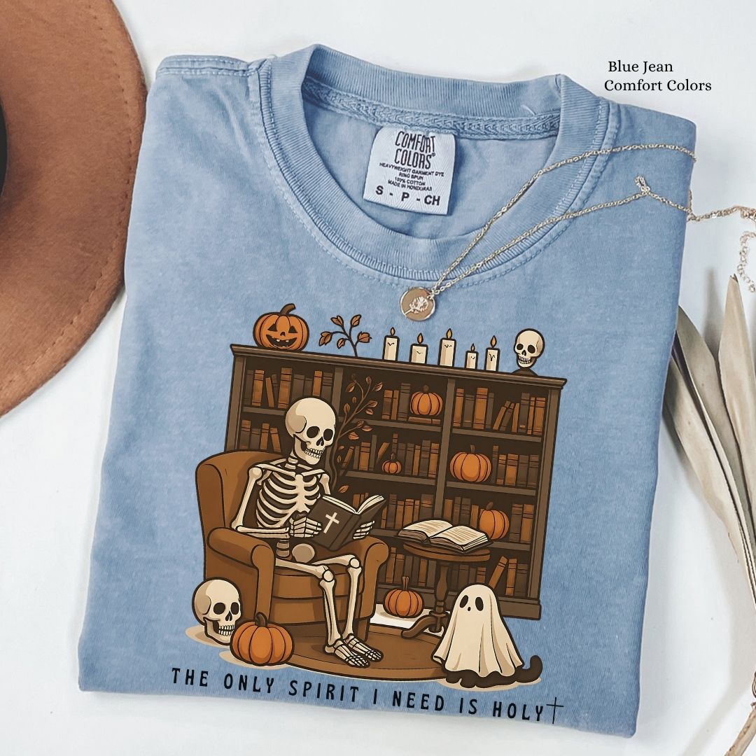 Skeleton Reading Bible Unisex Tshirt