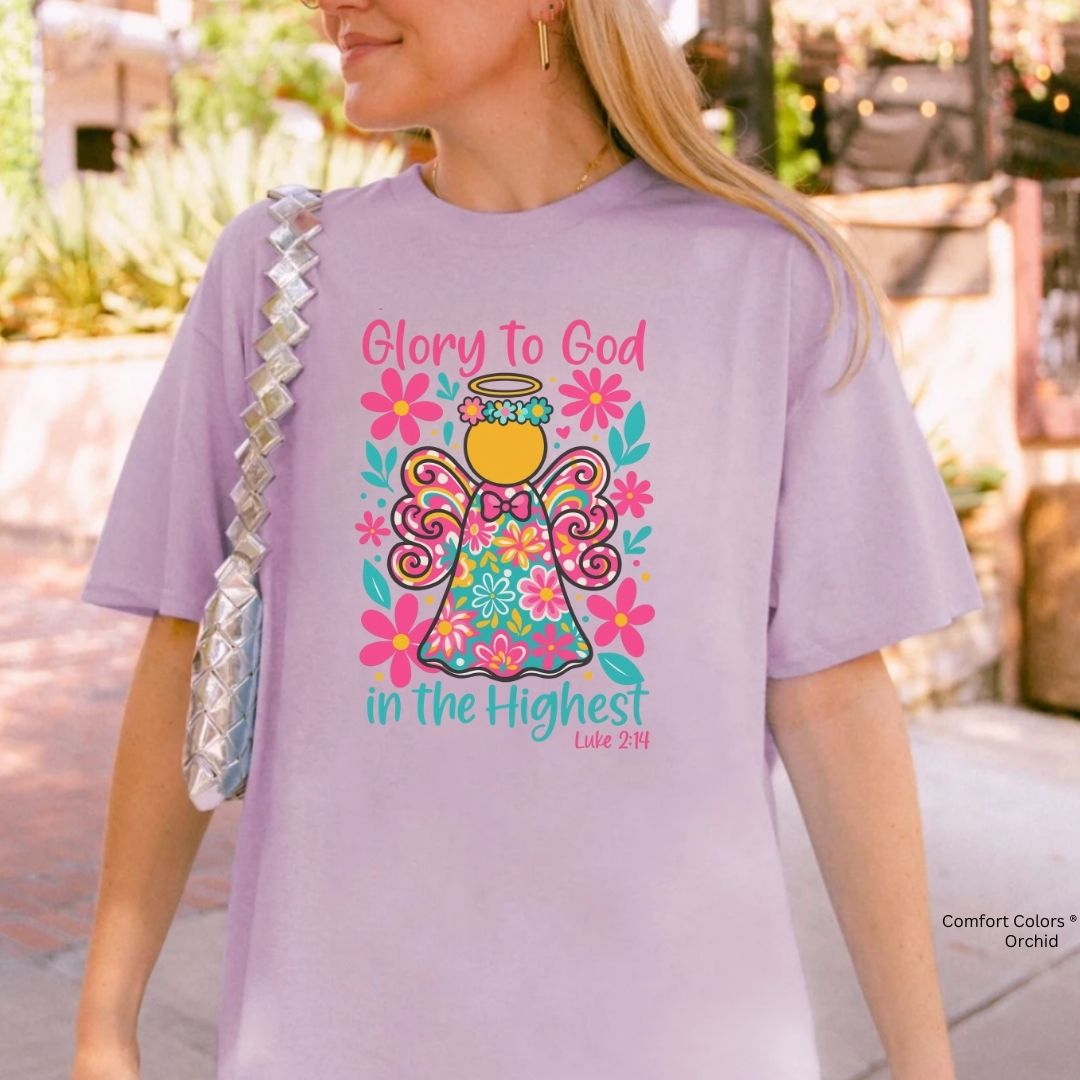 Glory to God in the Highest Floral Angel Unisex T-shirt