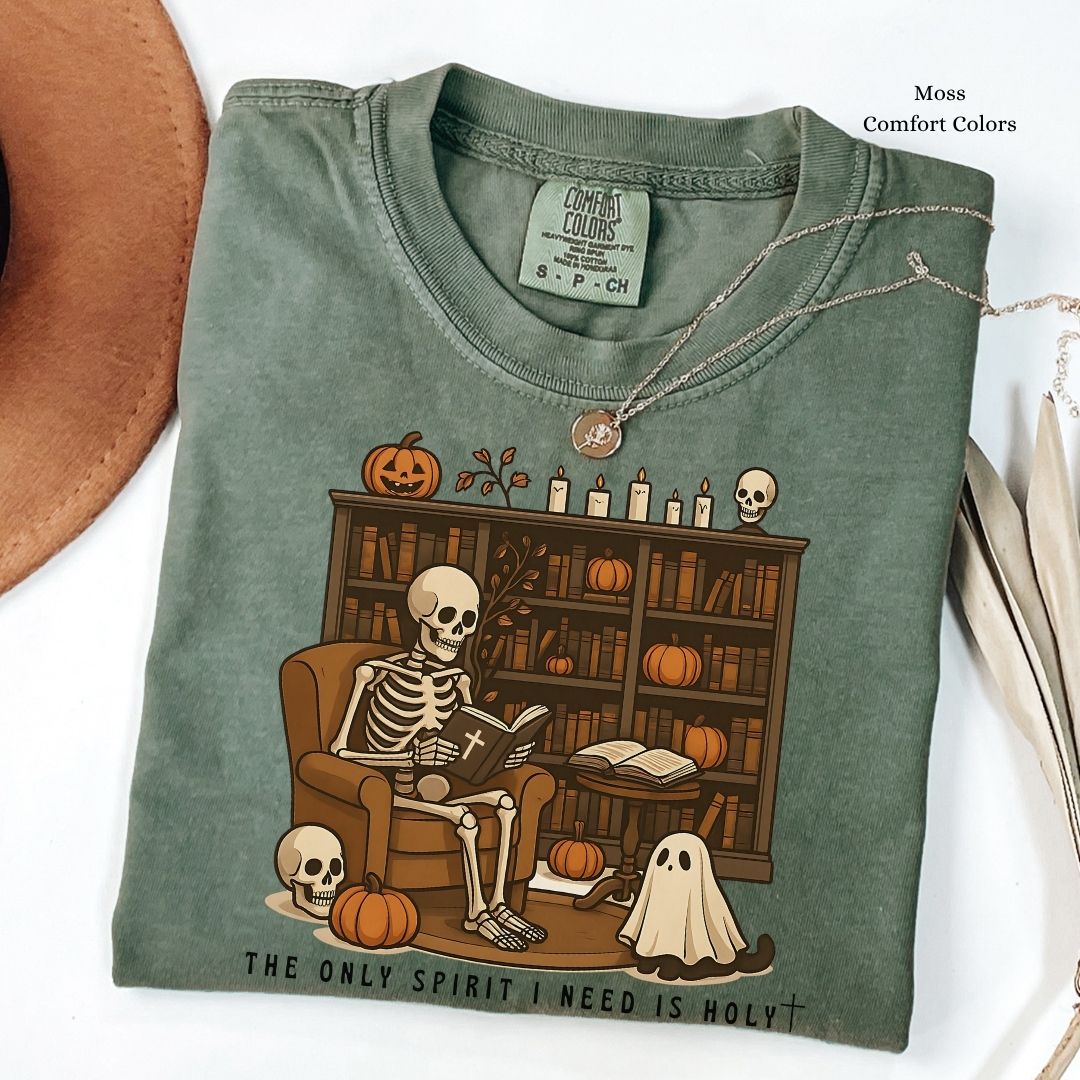 Skeleton Reading Bible Unisex Tshirt