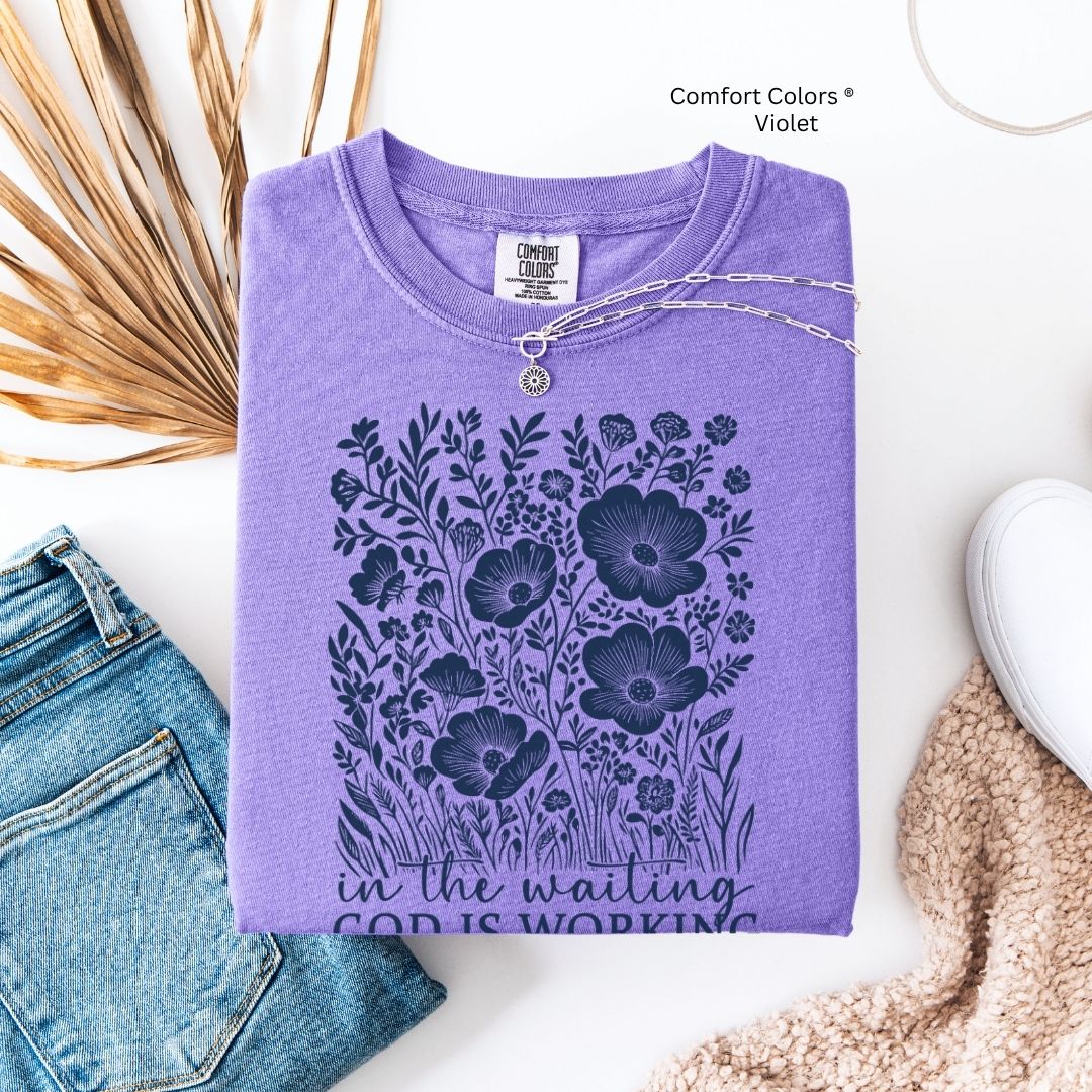 'In the Waiting God is Working' Inspirational Unisex T-shirt