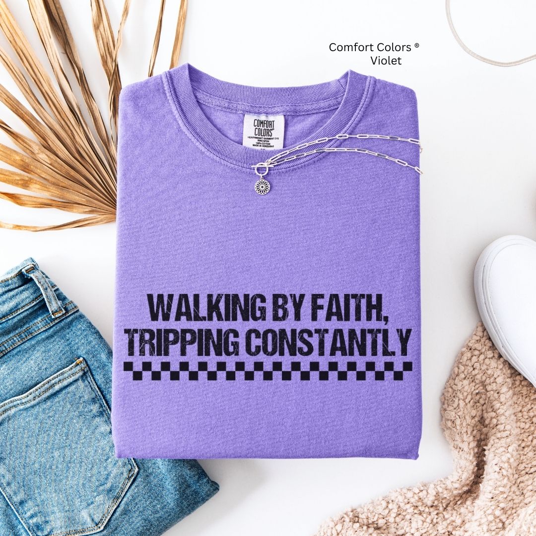 Walking by Faith Unisex T-shirt Checkered Shirt