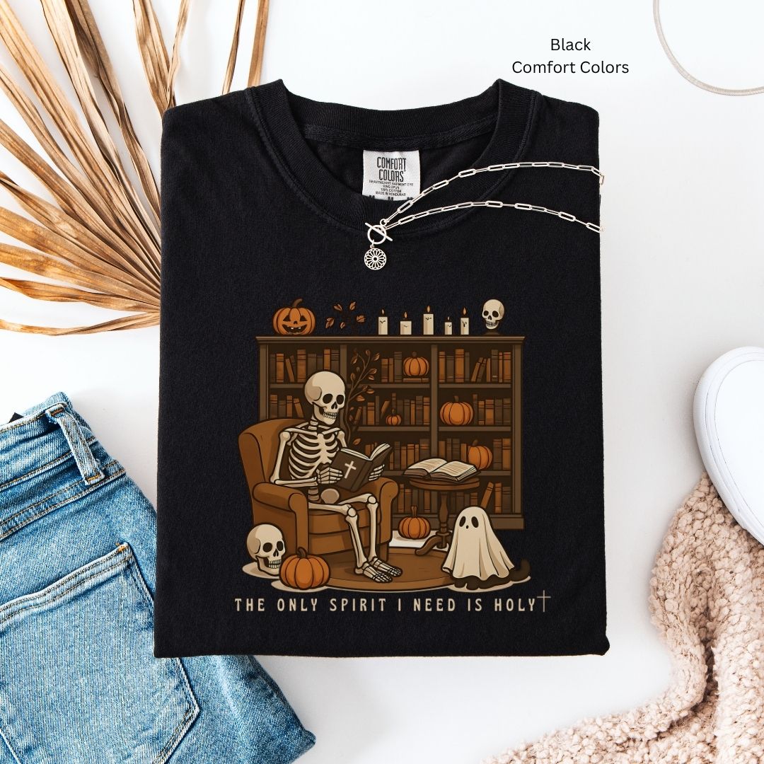 Skeleton Reading Bible Unisex Tshirt