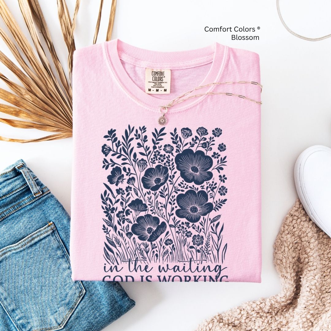 'In the Waiting God is Working' Inspirational Unisex T-shirt