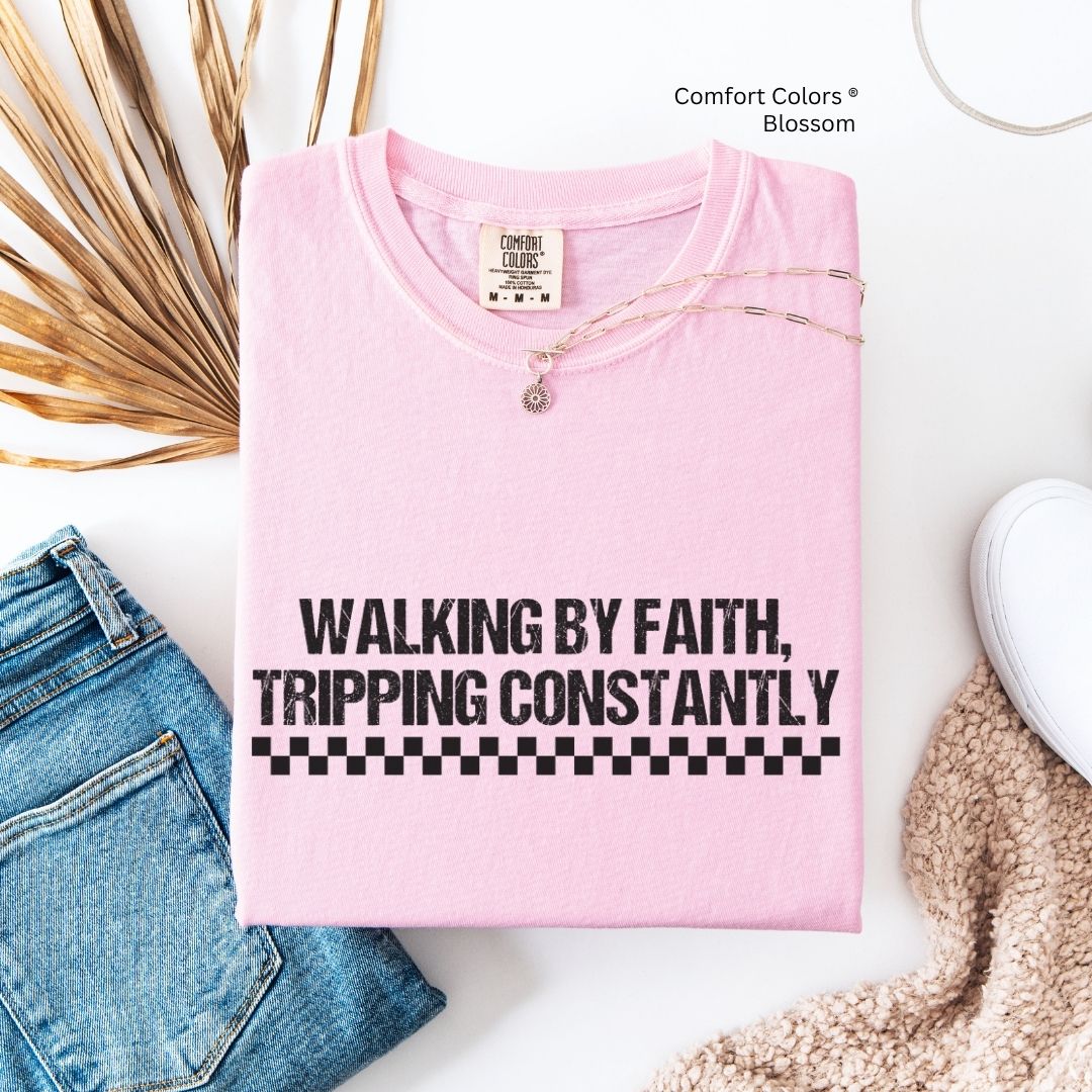 Walking by Faith Unisex T-shirt Checkered Shirt