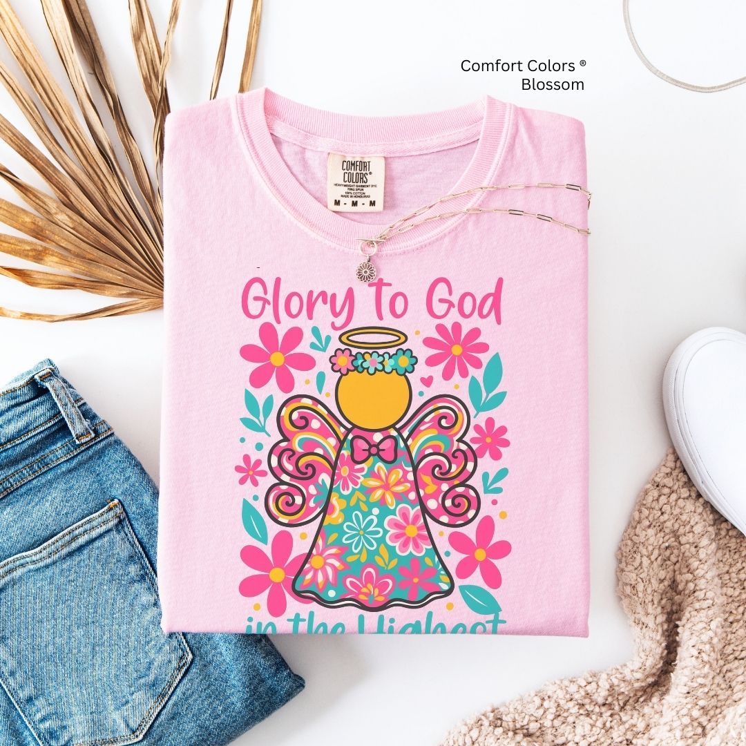 Glory to God in the Highest Floral Angel Unisex T-shirt