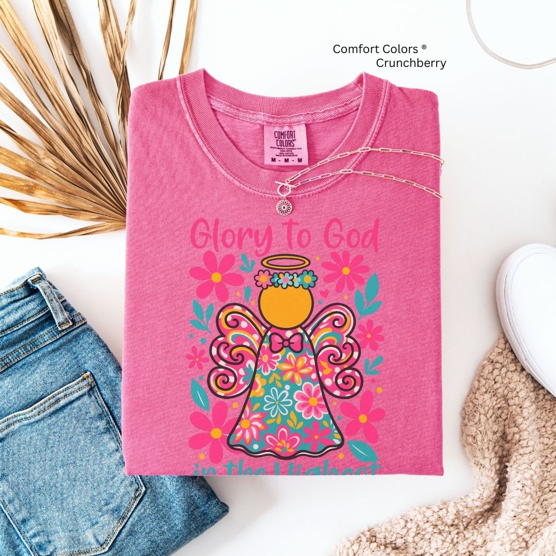 Glory to God in the Highest Floral Angel Unisex T-shirt
