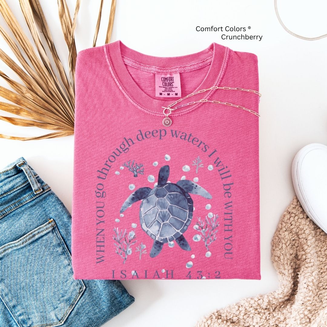 Deep Waters Turtle UnisexT-Shirt Isaiah 43:2