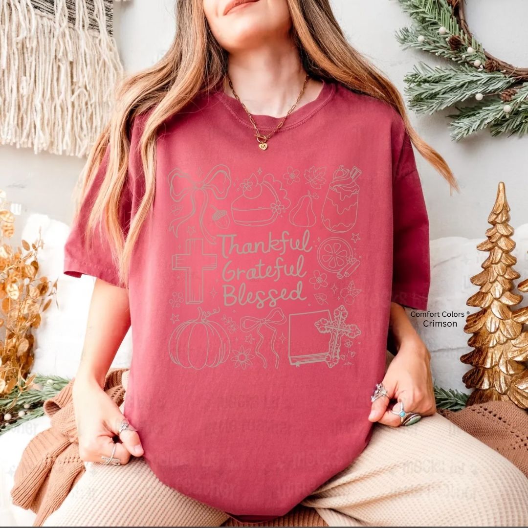 Fall Thankful Grateful Blessed Unisex T-Shirt