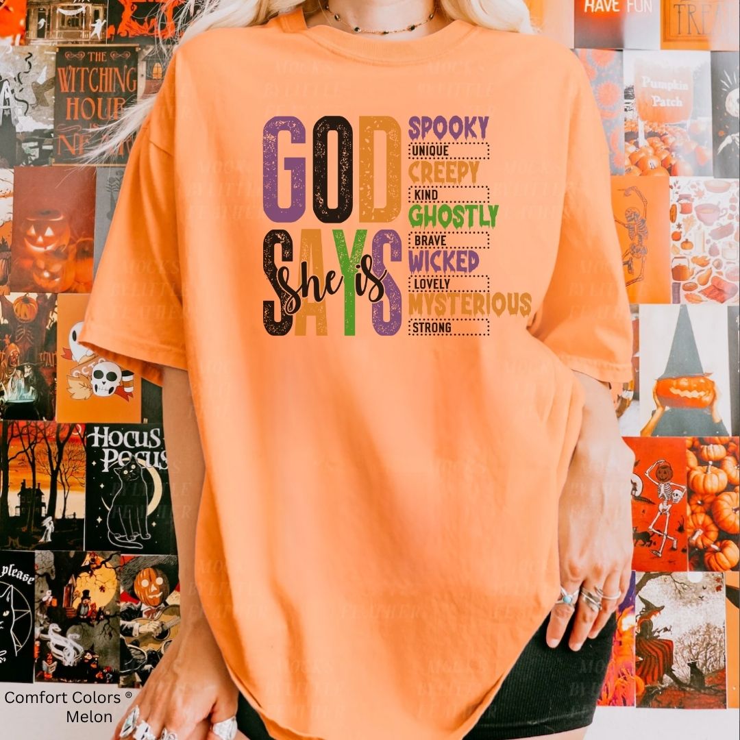 Halloween God Says She Unisex T-shirt