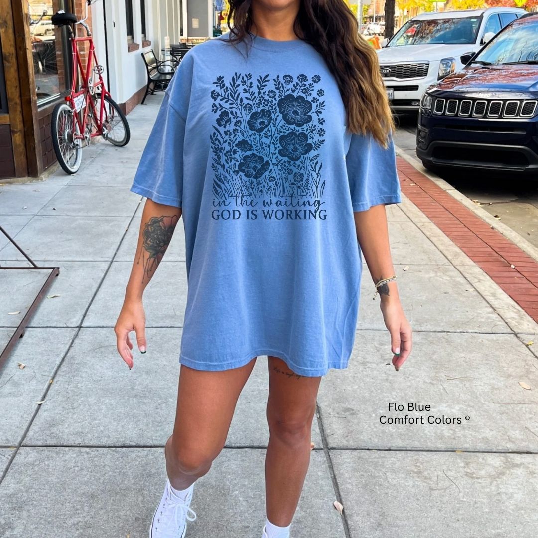 'In the Waiting God is Working' Inspirational Unisex T-shirt