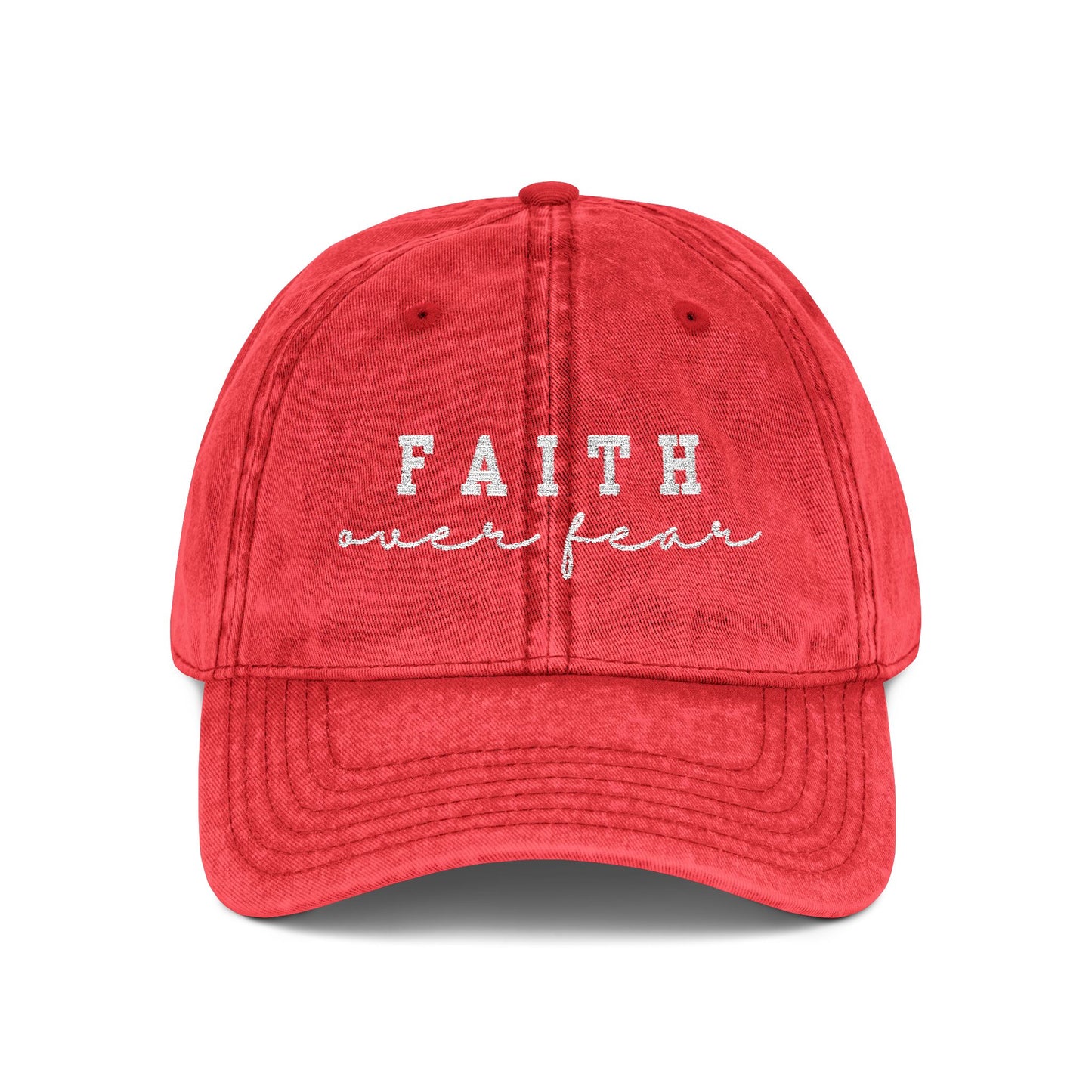 Embroidered Vintage Cap - 'Faith over fear'