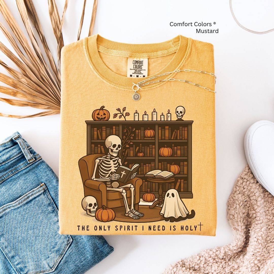 Skeleton Reading Bible Unisex Tshirt