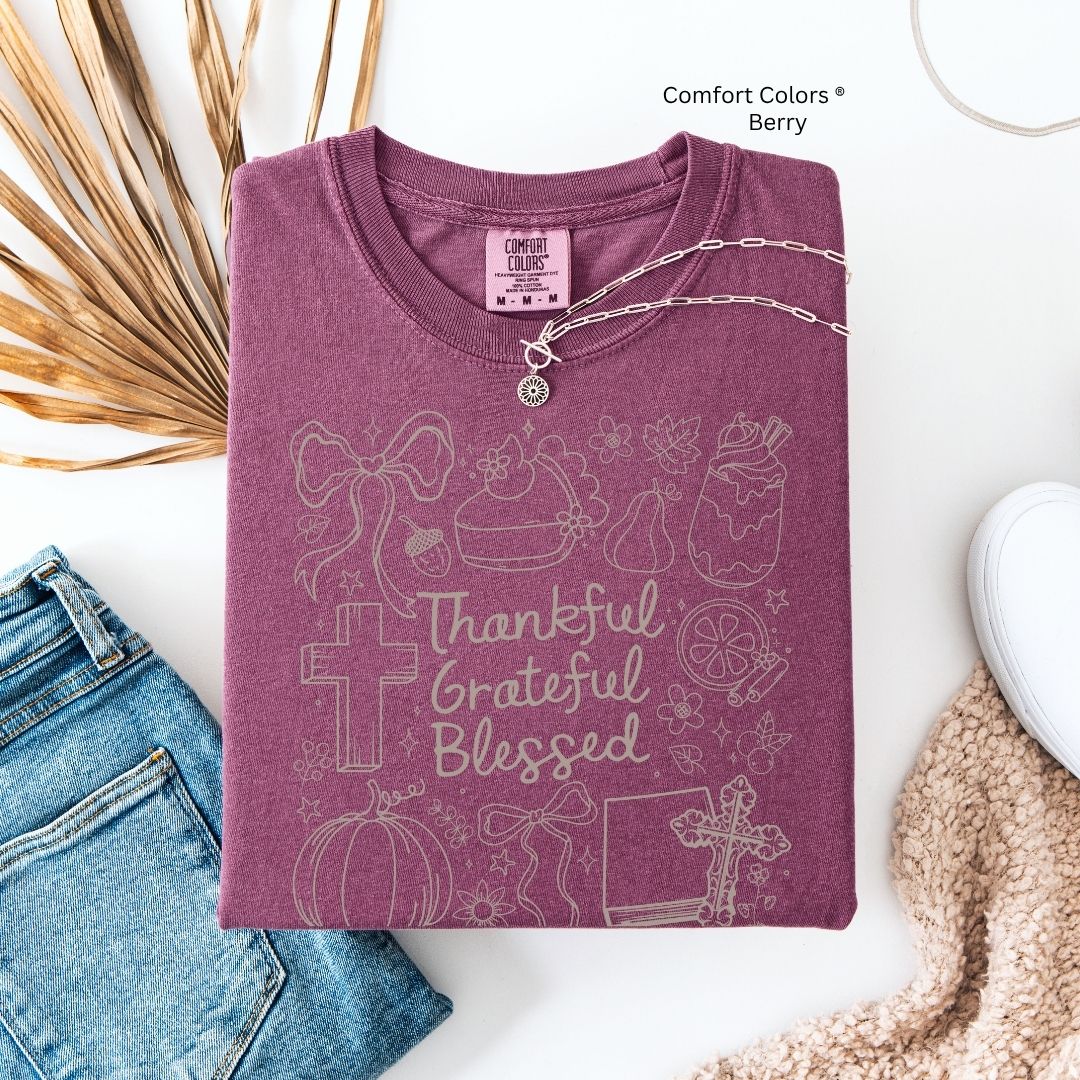 Fall Thankful Grateful Blessed Unisex T-Shirt