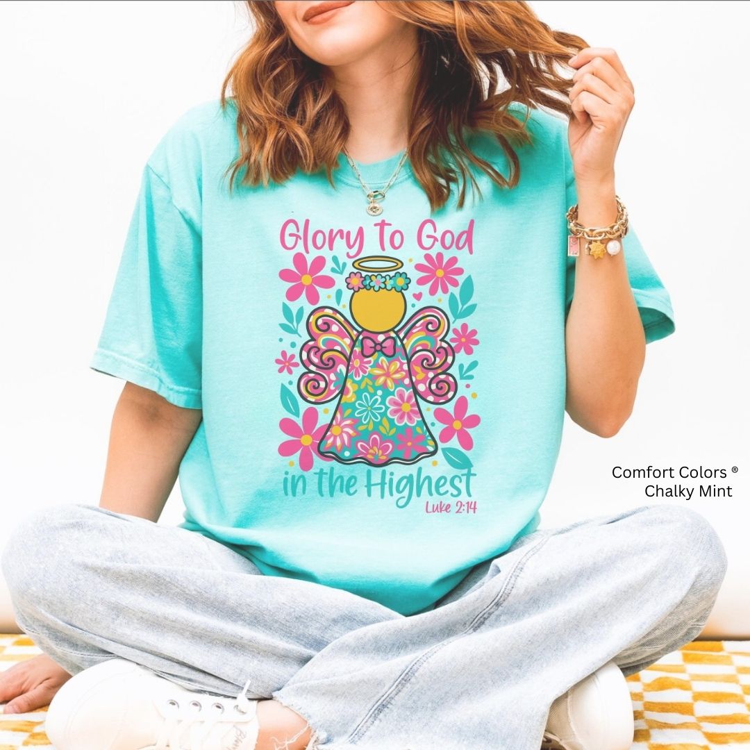 Glory to God in the Highest Floral Angel Unisex T-shirt