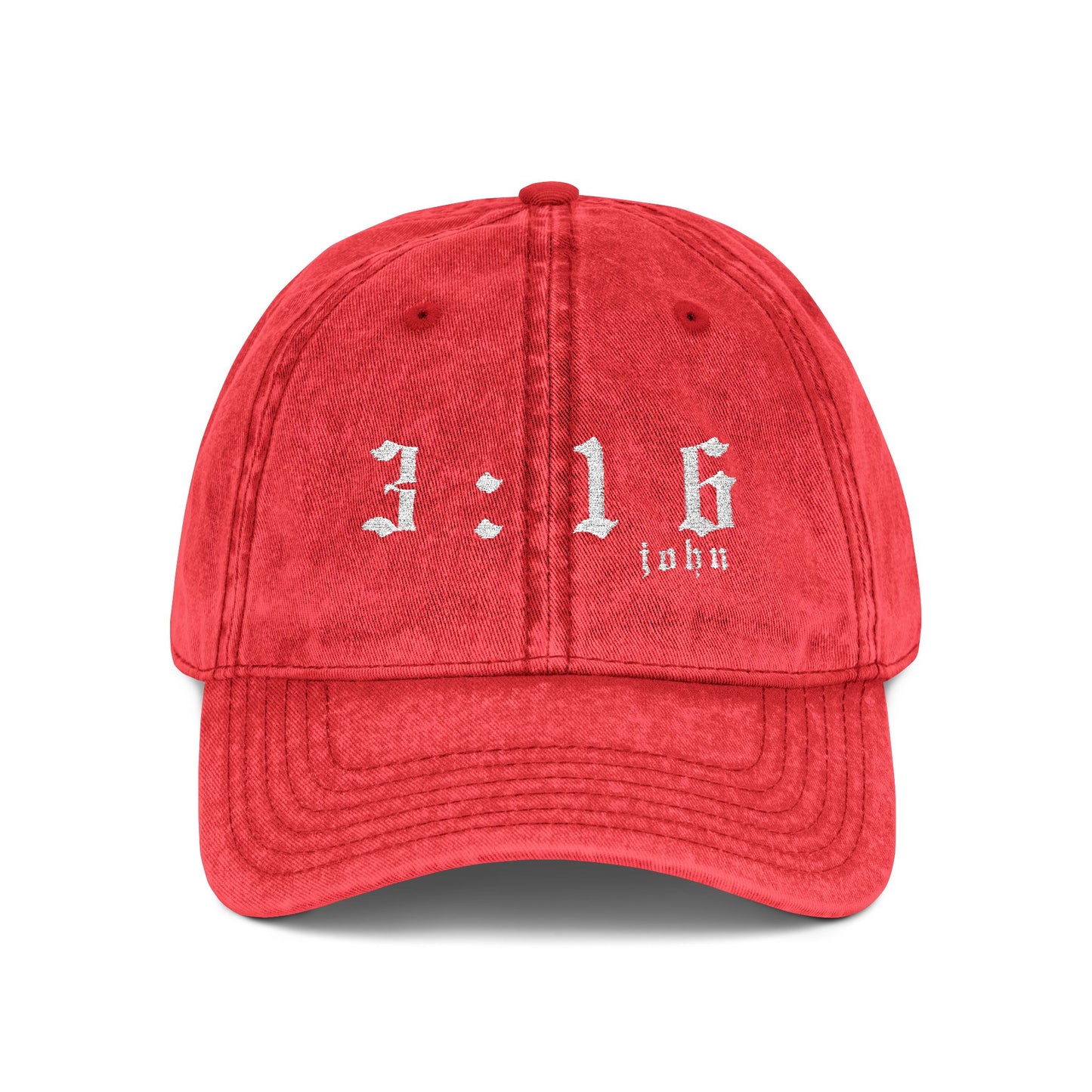 Embroidered Vintage Cap - '3:16 john'