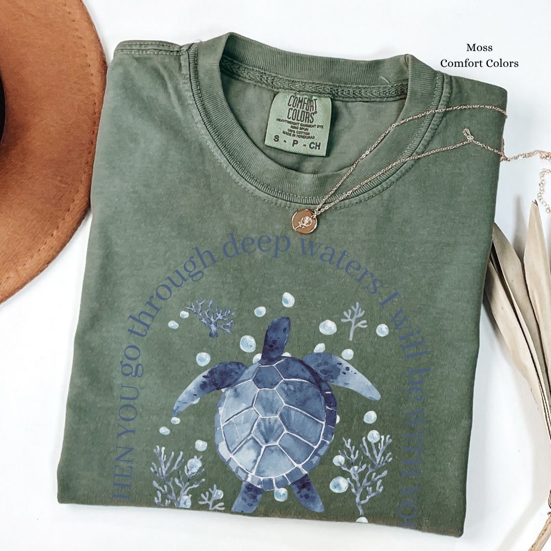 Deep Waters Turtle UnisexT-Shirt Isaiah 43:2