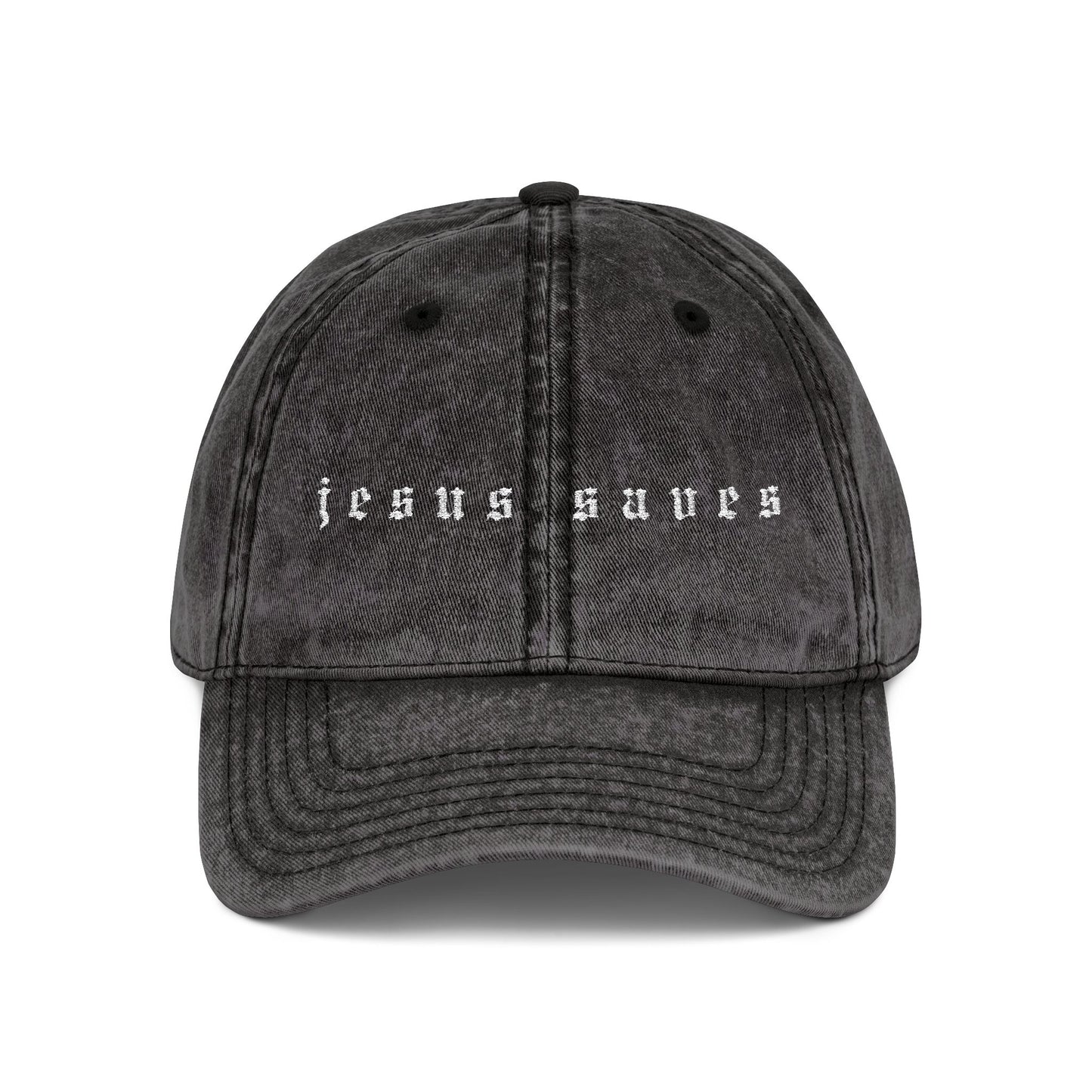 Embroidered Vintage Cap - 'jesus saves'