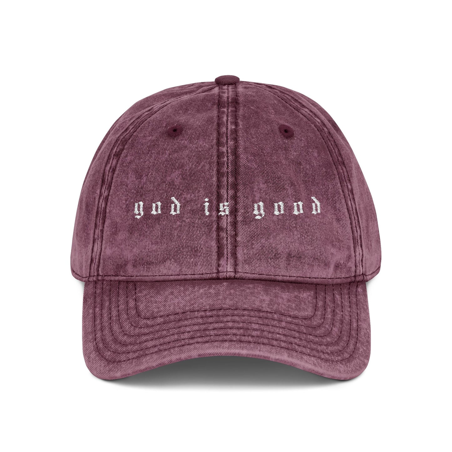 Embroidered Vintage Cap - 'God is Good'