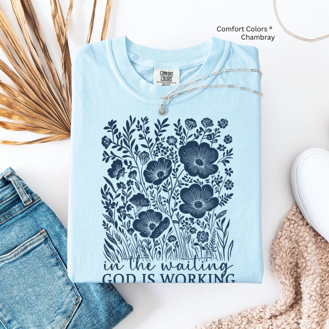 'In the Waiting God is Working' Inspirational Unisex T-shirt