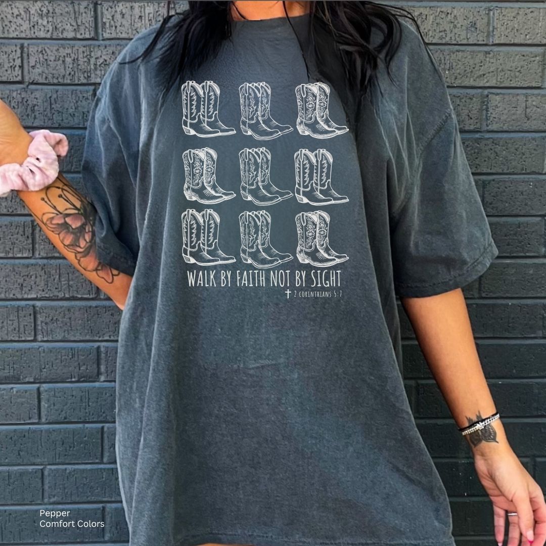 Walk by Faith Boots Unisex Tshirt