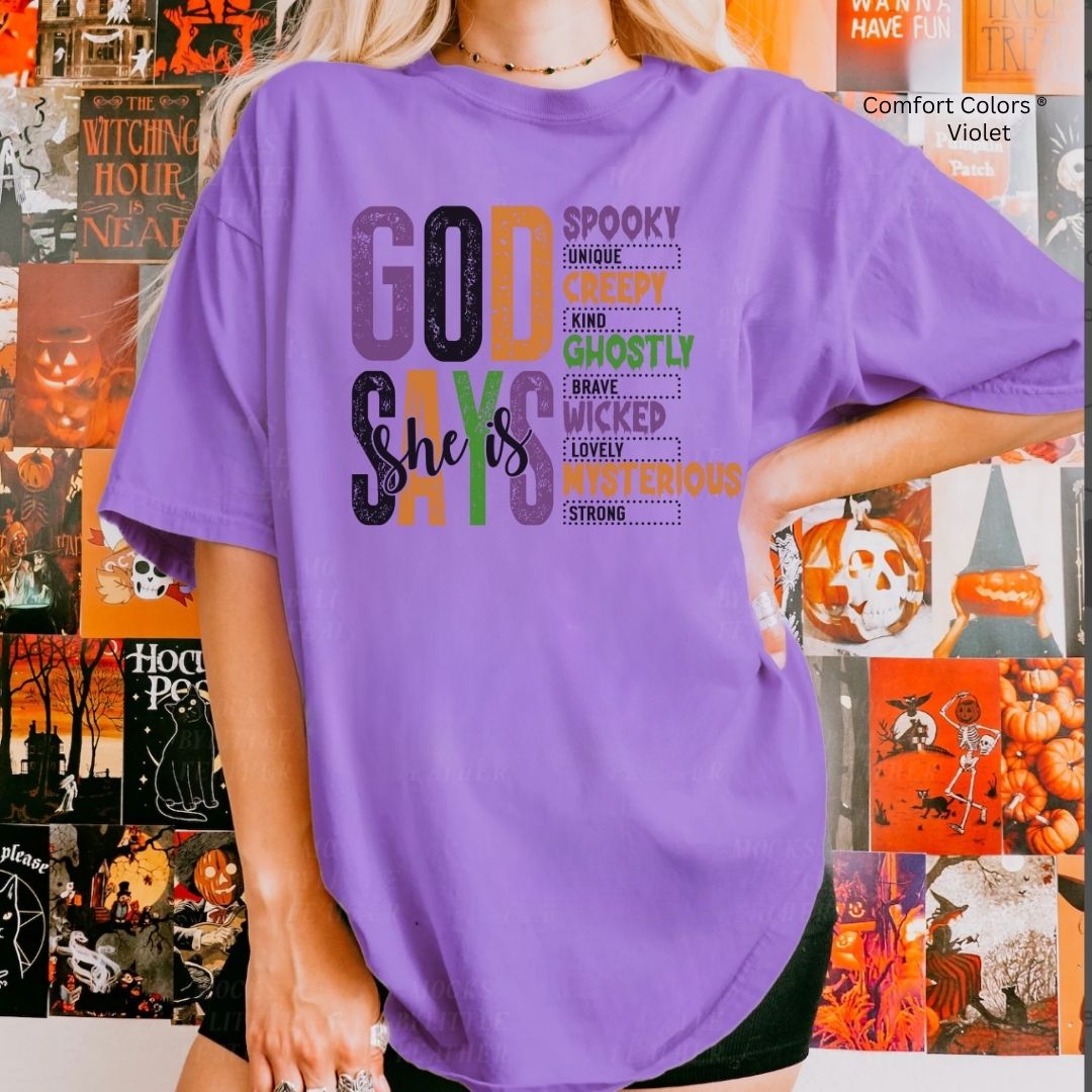 Halloween God Says She Unisex T-shirt