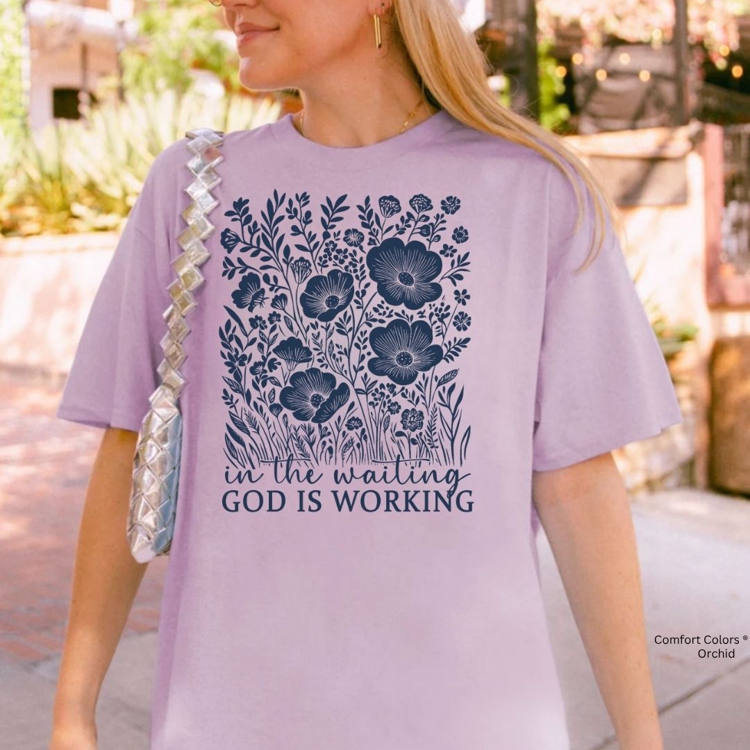 'In the Waiting God is Working' Inspirational Unisex T-shirt