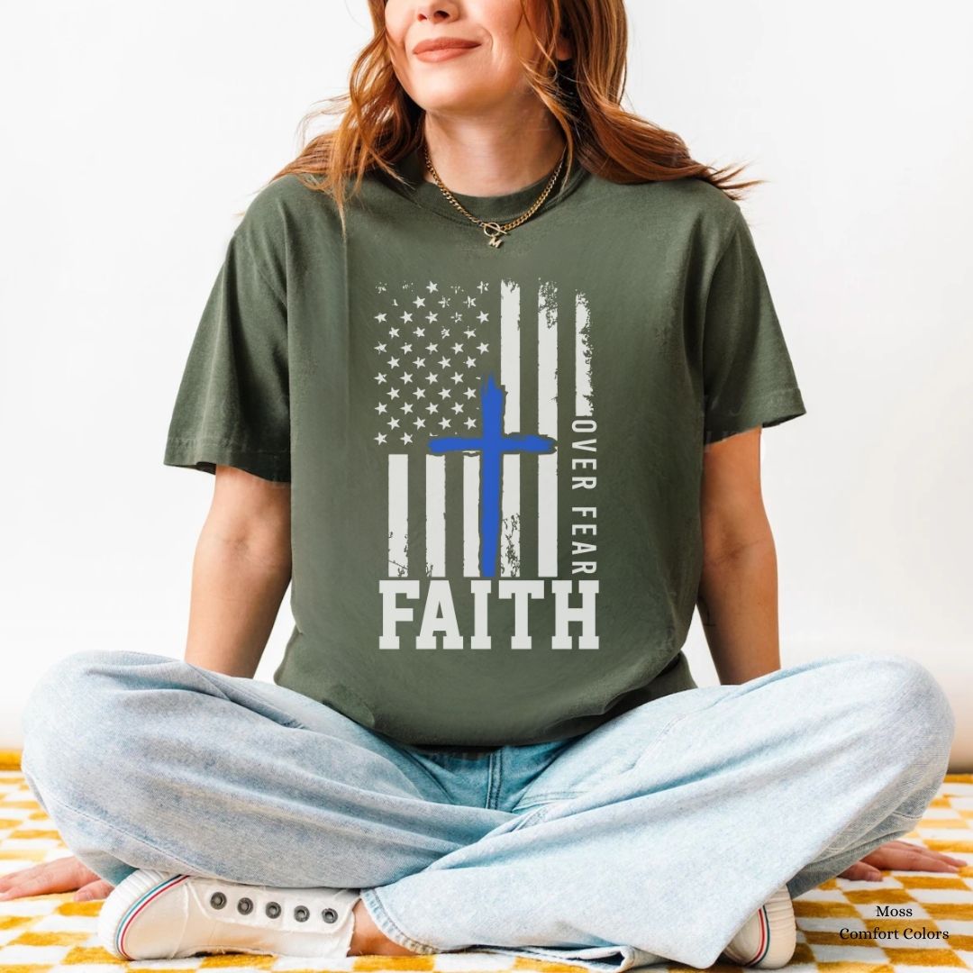 Faith Over Fear USA Flag Unisex T-Shirt