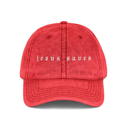 Embroidered Vintage Cap - 'jesus saves'