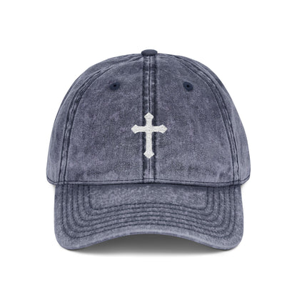 Embroidered Vintage Cap - 'cross'