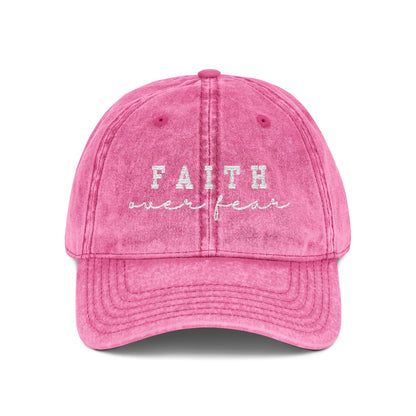 Embroidered Vintage Cap - 'Faith over fear'