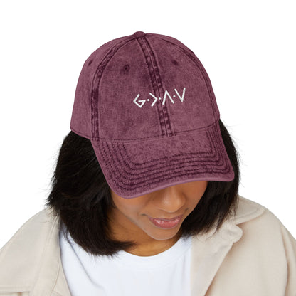 Embroidered Vintage Cap - 'god is greater than the highs and lows'