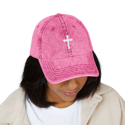 Embroidered Vintage Cap - 'cross'