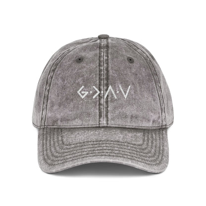 Embroidered Vintage Cap - 'god is greater than the highs and lows'
