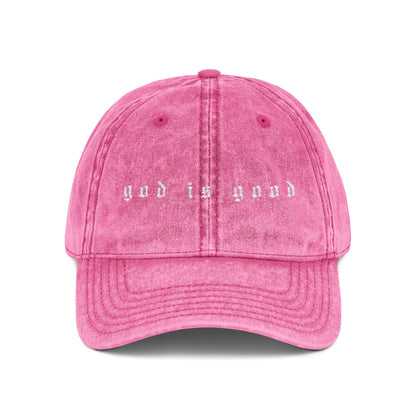 Embroidered Vintage Cap - 'God is Good'