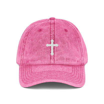 Embroidered Vintage Cap - 'cross'