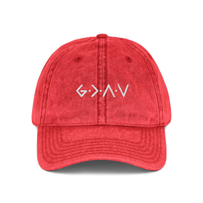 Embroidered Vintage Cap - 'god is greater than the highs and lows'