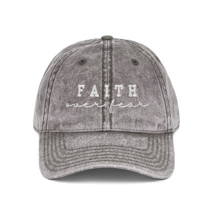 Embroidered Vintage Cap - 'Faith over fear'