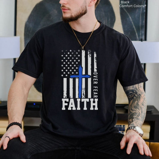Faith Over Fear USA Flag Unisex T-Shirt