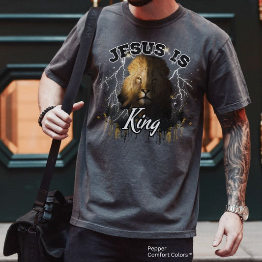 Jesus is King Lion Unisex Tshirt