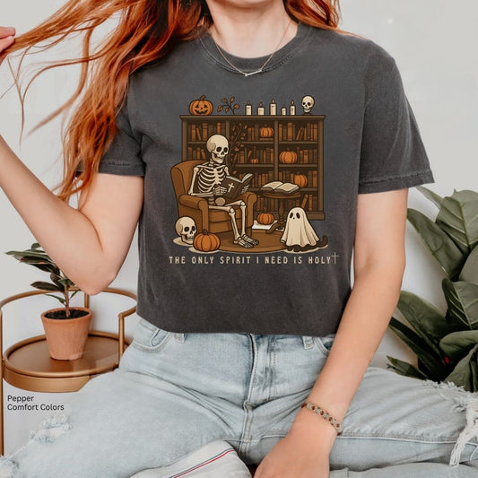 Skeleton Reading Bible Unisex Tshirt
