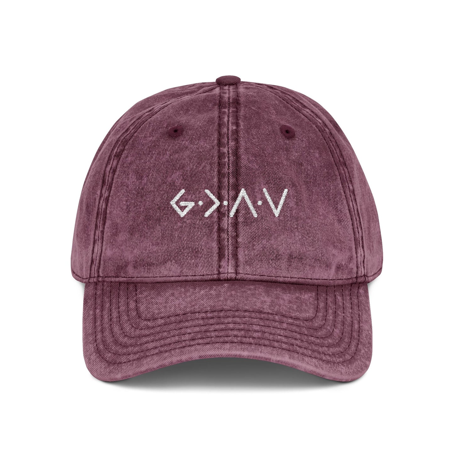 Embroidered Vintage Cap - 'god is greater than the highs and lows'