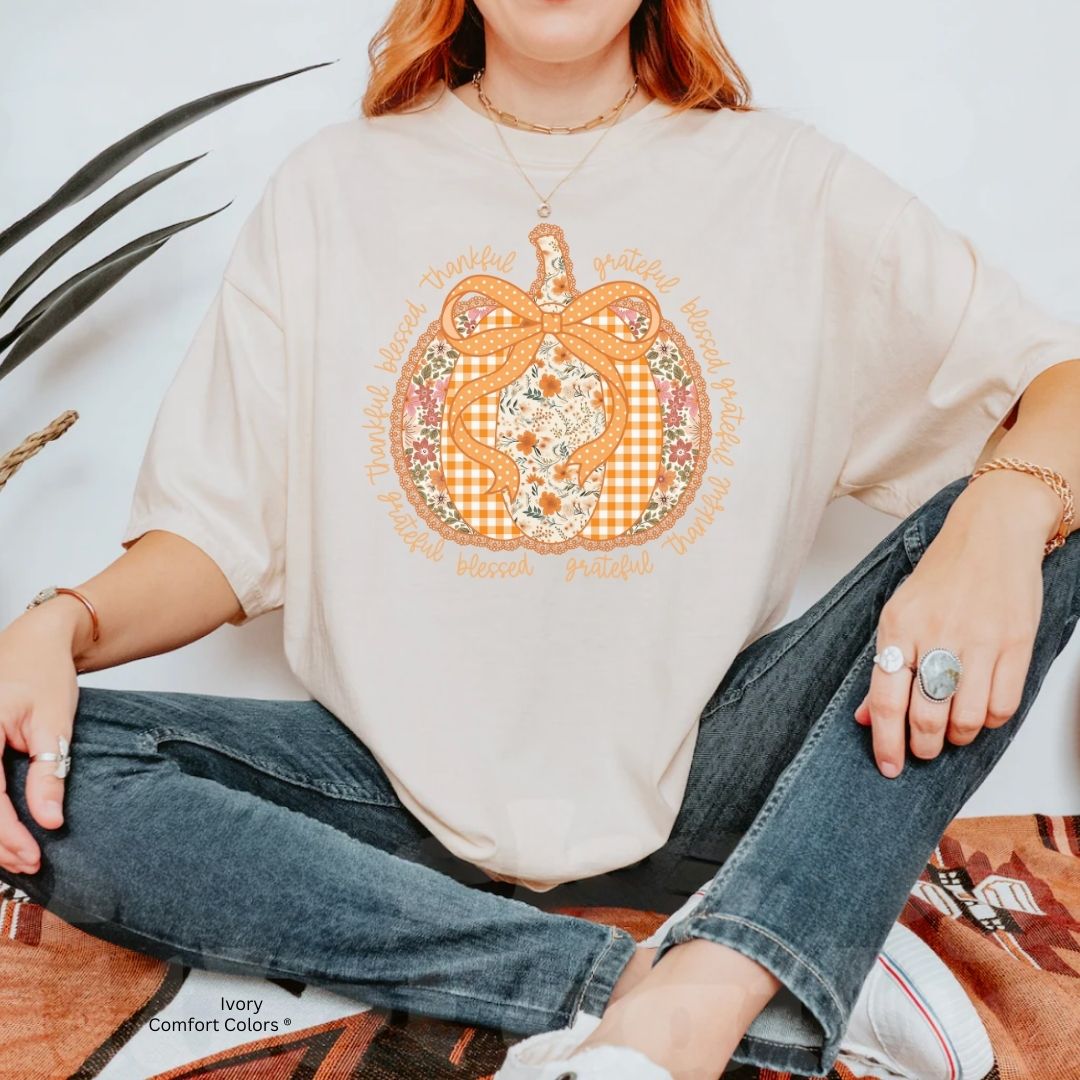 Thankful Blessed Grateful Fall Unisex Tshirt