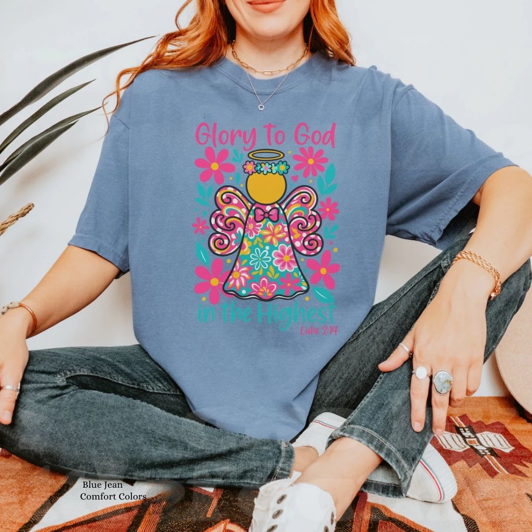 Glory to God in the Highest Floral Angel Unisex T-shirt