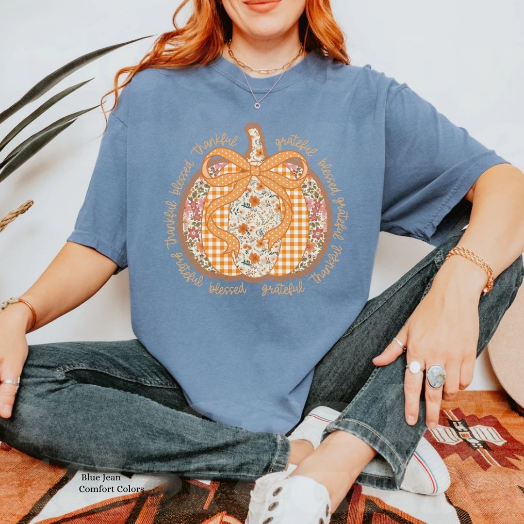 Thankful Blessed Grateful Fall Unisex Tshirt